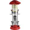 North States Industries - 2-In-1 Hinged-Port Bird Feeder - Red/Clear - 1.75 Lb Capacity