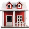 Songbird Essentials - Picket Fence Cottage Birdhouse - Red&White