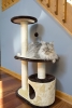 Iconic Pet - Three Tier Cat Tree Condo with multiple Posts - Beige/Brown