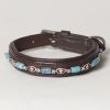 Hound?s Best - X-Small Beaded Rhinestone Leather Dog Collar "Papillon"