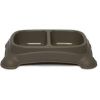 Gardner Pet Group - Double Diner Dish - Taupe Gray - Med 2-3/4 Cup