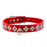 Leather Brothers - 3/4" Patent Leather Crystal - Red - 20" Length