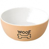 Ethical Stoneware Dish - Nantucket Woof Dog Stoneware Dish - Tan - 7 Inch