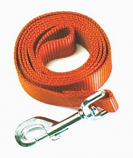 Leather Brothers - 1" X 6' One-Ply Nylon Lead - Nickle Bolt - Pumpkin