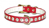 Leather Brothers - 3/8" Majestic Jewel Center Dee Collar - Red - 10" Length