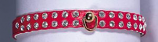 Leather Brothers - 1/2" Majestic 2-Row Jewel Post Ring Collar - Red - 10" length