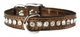 Leather Brothers - 1/2" Regular Leather Jewel Collar CTR D - Metallic Bronze - 14" Length