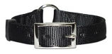 Leather Brothers - 1" Ring-in-Center Bravo Nylon Collar - Black - 26" Length