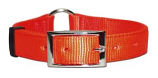 Leather Brothers - 1" Ring-in-Center Bravo Nylon Collar - Neon Orange - 19" Length