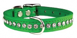 Leather Brothers - 1/2" Regular Leather Jewel Collar CTR D - Emerald Green - 16" Length