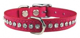 Leather Brothers - 1/2" Regular Leather Jewel Collar CTR D - Raspberry - 10" Length