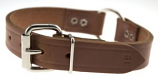 Leather Brothers - 1" Ring-In-Center Bully Leather Collar - 19" Length