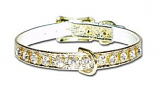 Leather Brothers - 3/8" Majestic Jewel Center Dee Collar - Gold - 14" Length