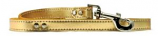 Leather Brothers - 1/2" X 4' Signature Leather Lead - Nickel Bolt - Metallic Gold