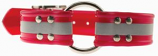 Leather Brothers - 1.5" Reflective SunGlo Wide Collars - Red - 21" Length