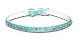 Leather Brothers - 1/4"  Majestic Jewel Vinyl Collar - Turquoise - 14" Length
