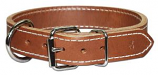 Leather Brothers - 1.25"  Dee-In-Front 2-ply Leather Working Dog Collar -Brown - 32" Length