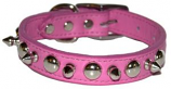 Leather Brothers - 1/2" Regular Leather Spike & Stud - Pink - 10" Length