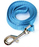 Leather Brothers - 1" x 4' One-Ply Nylon Lead - Nickle Bolt - Sunny Blue