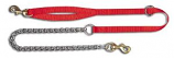 Leather Brothers - 3/4"X56" 1-Ply Nylon Chain Lead -1 Dog - Red