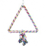 A&E Cage Company  - Happy Beaks Triangle Cotton Rope Swing - 15.75Inx12.6In - Multi-Colored