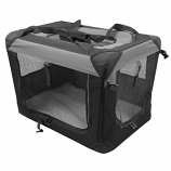 Multipurpose Pet Soft Crate with Fleece Mat - Black/Gray - Small