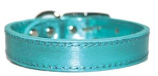 Leather Brothers - 3/4" Regular Leather Collar - Metallic Turquoise - 16" Length
