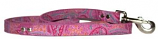 Leather Brothers - 3/4" X 4' Paisley Leather Lead - Pink