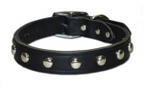 Leather Brothers - 1" Regular 1-Ply Studded Latigo Collar - Black - 24" Length