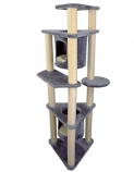 Iconic Pet - Four-Tier Deluxe Cat Tree Condo Furniture with Sisal Ropes and Multiple Posts
