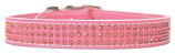 Leather Brothers - 1" Signature Leather 3-Row Crystal Collar - Pink - 24" Length
