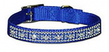 Leather Brothers - 3/8" Jewel Nylon Collar - Blue - 12" Length