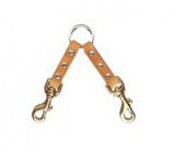 Leather Brothers - 2-Dog Bully Leather Couplet - Brass Bolt