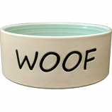 Ethical Stoneware Dish - Woof Unbreak-A-Bowlz  Stoneware Dish Dog - Green - 7 Inch