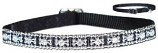 Leather Brothers - 3/8" Jeweled Nylon Cat Collar - Black - 15" Length