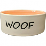 Ethical Stoneware Dish - Woof Unbreak-A-Bowlz  Stoneware Dish Dog - Coral - 5 Inch
