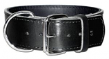 Leather Brothers - 2" Dee-in-Front 2-Ply Latigo Collar - Black - 21" Length