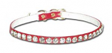 Leather Brothers - 1/4"  Majestic Jewel Vinyl Collar - Red - 10" Length