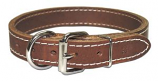 Leather Brothers - 1"  Dee-In-Front 2-ply Leather Collar -Brown - 27" Length