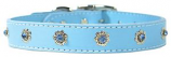 Leather Brothers - 1" Signature Leather Filigree Crystal Collar - Baby Blue - 24" Length