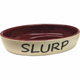 Ethical Stoneware Dish - Slurp Stoneware Dish Cat Oval - Burgundy - 6 Inch