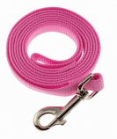 Leather Brothers - 3/4" X 6' 1-Ply Nylon Lead - Nickel Bolt - Pink