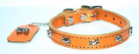 Leather Brothers - 1/2" Regular Bone Ornament Collar - Metallic Apricot - 10" Length