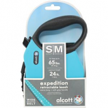 Paws/Alcott - Alcott Retractable Leash Up To 65 Pounds - Blue - Small/Medium - 24 Ft