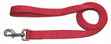 Leather Brothers - 1" x 4' One-Ply Nylon Lead - Nickle Bolt - Red