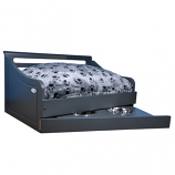 Sassy Paws Multipurpose Wooden Pet Bed with Feeder - Black - Medium