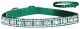 Leather Brothers - 3/8" Jeweled Nylon Cat Collar - Green - 15" Length