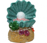 Blue Ribbon Pet Products - Exotic Environments Open Clam With Pearl - 1.75X1.75X2.25 Inch