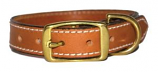 Leather Brothers - 1" Regular Leather Stitched Collar - London Tan - 19" Length