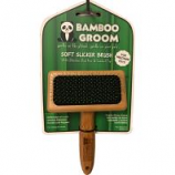 Paws/Alcott - Bamboo Soft Slicker Brush With Stainless Steel Pin - Tan/Black - Medium